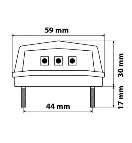 Luce targa a 3 led SMD 12V moto e scooter BIANCO 59x30mm