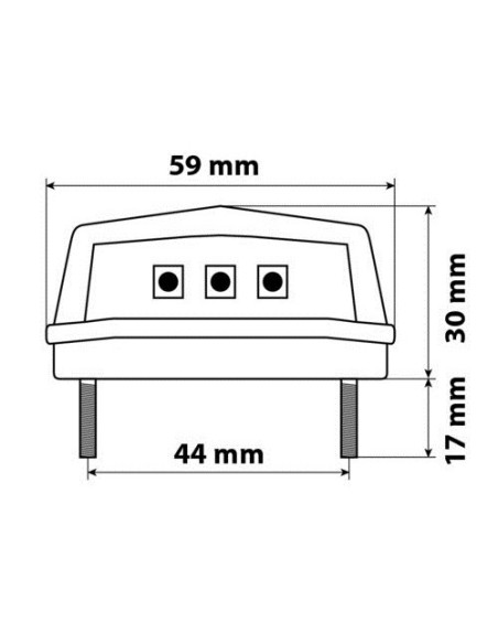 Luce targa a 3 led SMD 12V moto e scooter BIANCO 59x30mm