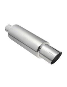 Marmitta universale inox uscita rotonda inclinata MU 1