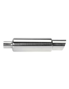 Marmitta universale inox uscita rotonda inclinata MU 1 2