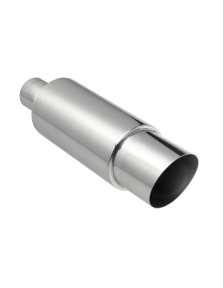 Marmitta universale inox uscita rotonda inclinata MU 3