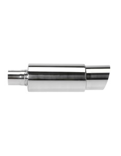 Marmitta universale inox uscita rotonda inclinata MU 3 2
