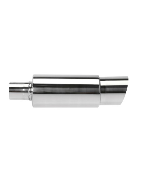 Marmitta universale inox uscita rotonda inclinata MU 3