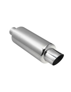 Marmitta universale inox uscita rotonda inclinata MU 4