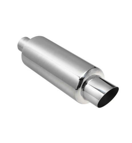 Marmitta universale inox uscita rotonda inclinata MU 4