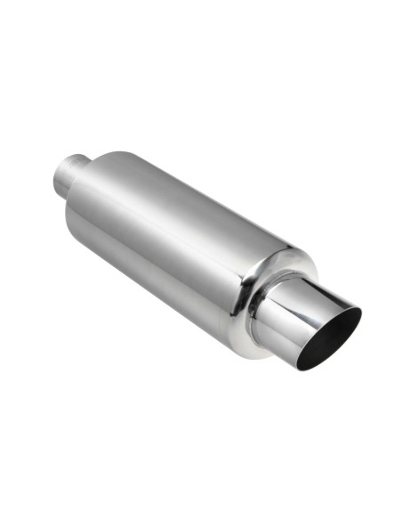 Marmitta universale inox uscita rotonda inclinata MU 4