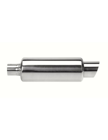 Marmitta universale inox uscita rotonda inclinata MU 4