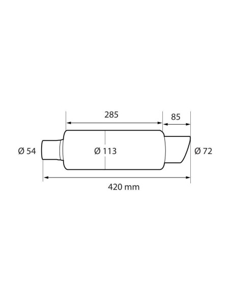 Marmitta universale inox uscita rotonda inclinata MU 4