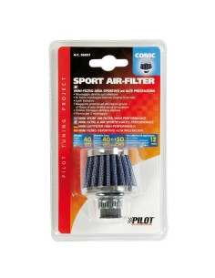 Mini filtro aria conico sportivo Altezza 40mm Base 50mm Attacco 12mm 2