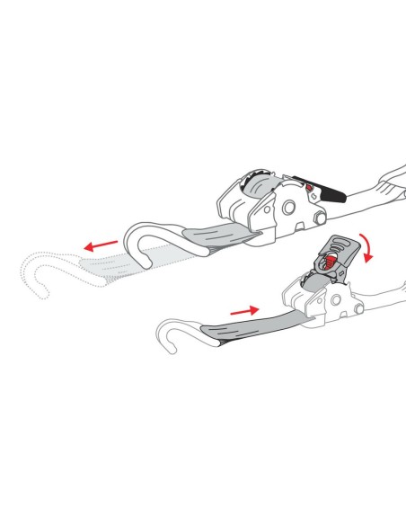Nastro tensore autoretrattile a doppio gancio 5x300cm 1500Kg