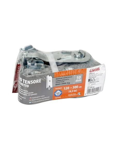 Nastro tensore con cricchetto Gancio per carichi interni 1 2 3 m