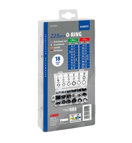 O Ring assortiti 225 pz 18 misure