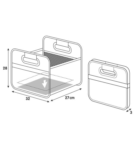 Organizer baule pieghevole polyestere 32x27xH28cm