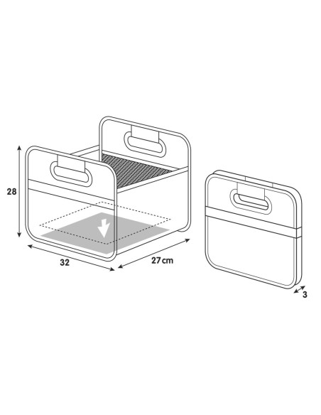 Organizer baule pieghevole polyestere 32x27xH28cm