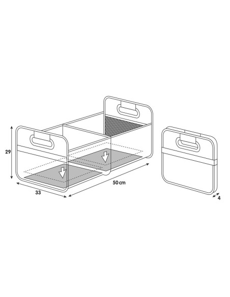 Organizer baule pieghevole polyestere 50x33xH29cm