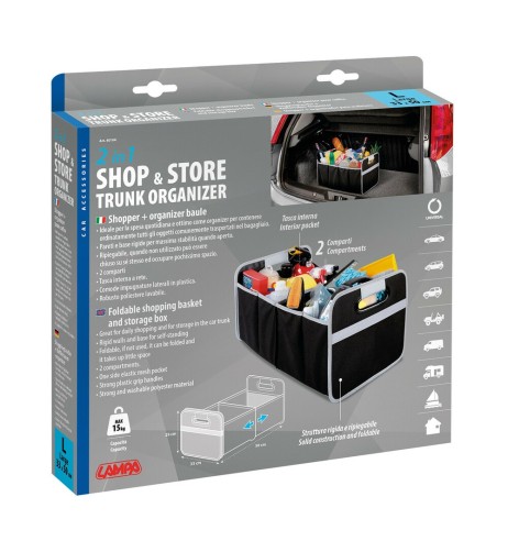 Organizer baule pieghevole polyestere 50x33xH29cm