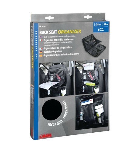 Organizer per sedile anteriore auto con tasche multiple e tavolino