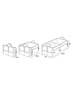 Organizer porta oggetti per baule auto taglia L 55x26x38cm 2