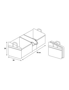 Organizer porta oggetti per baule auto taglia XL 70x30x36cm 2