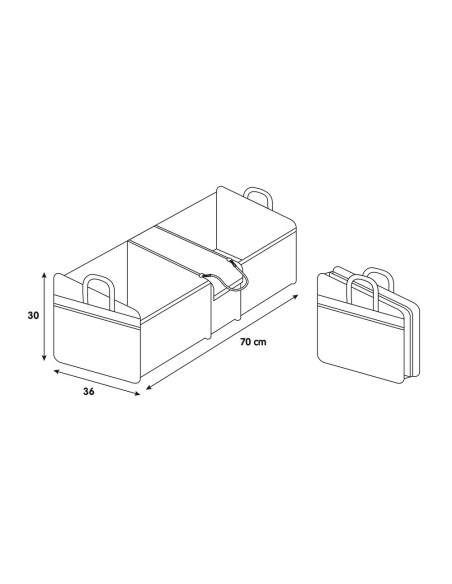 Organizer porta oggetti per baule auto taglia XL 70x30x36cm