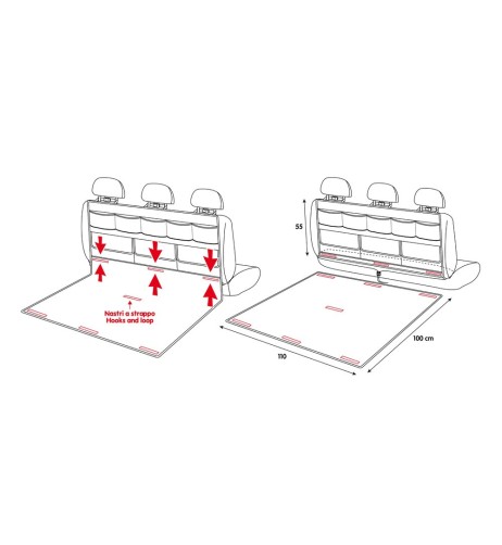 Organizer porta oggetti per baule con Tappeto di protezione merce e animali
