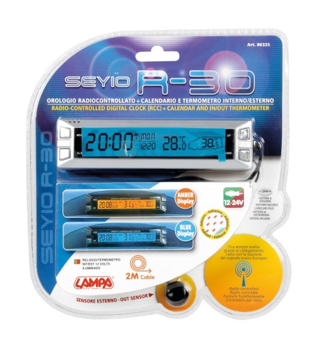 Orologio radiocontrollato termometro sveglia illuminazione 12 24V SEYIO R 3