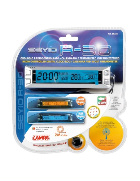Orologio radiocontrollato termometro sveglia illuminazione 12 24V SEYIO R 3