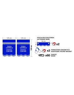 Oscura Set tende centrali per camion cabina standard colore rosso 2