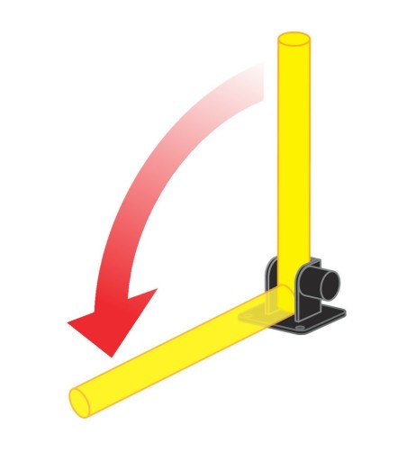 Paletto pieghevole per parcheggio autobloccante con serratura