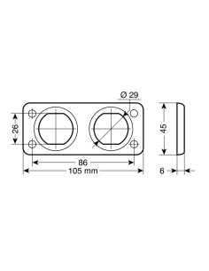 Pannello doppio presa da incasso linea EXT 2