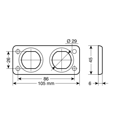 Pannello doppio presa da incasso linea EXT