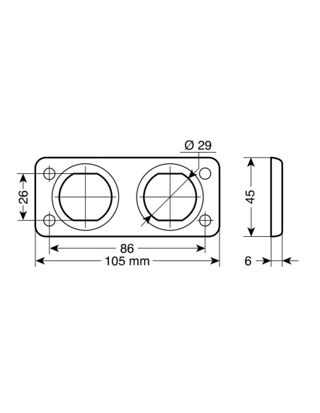 Pannello doppio presa da incasso linea EXT