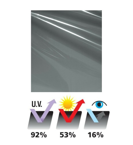 Pellicole atermiche oscuranti vetri auto 300x50cm trasp 20 Grey