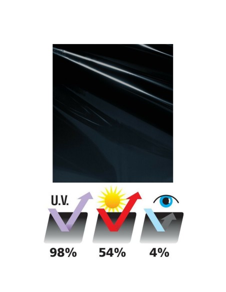 Pellicole atermiche oscuranti vetri auto 300x50cm trasp 5 Nero