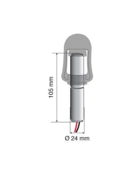 Perno con spinotto DIN per lampade rotanti attacco tubolare Fix 1
