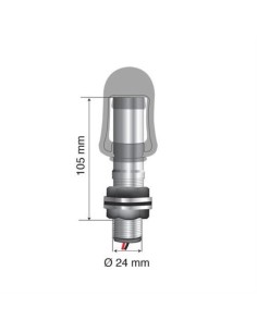 Perno con spinotto DIN per lampade rotanti attacco tubolare Fix 2 2