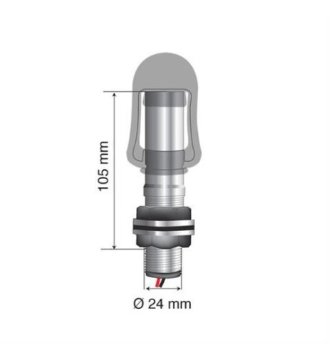 Perno con spinotto DIN per lampade rotanti attacco tubolare Fix 2