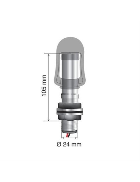 Perno con spinotto DIN per lampade rotanti attacco tubolare Fix 2