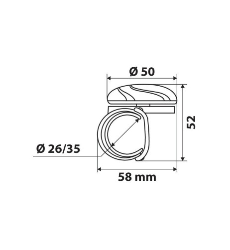 Pomello palmare per volanti diametro 26 35mm