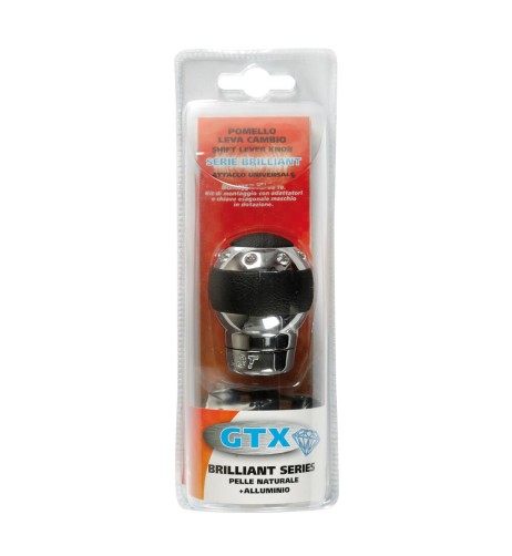 Pomello cambio alluminio pelle e strass GTX