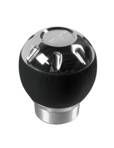 Pomello cambio cromo e pelle nera Nippon