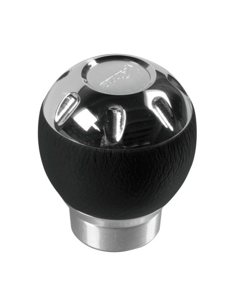 Pomello cambio cromo e pelle nera Nippon