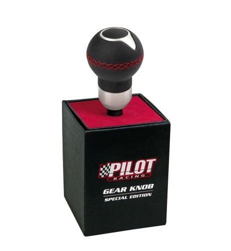 Pomello cambio lega alluminio e pelle Kuma