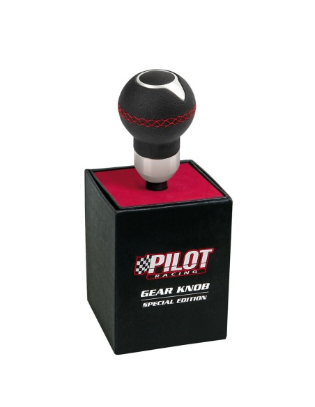 Pomello cambio lega alluminio e pelle Kuma