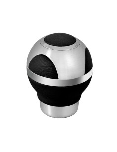 Pomello cambio pelle e alluminio Globe nero