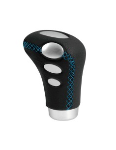 Pomello cambio universale Cobra 1 in pelle con cuciture blu