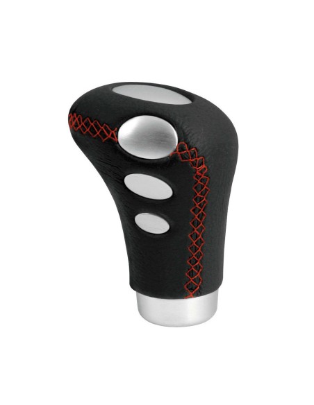 Pomello cambio universale Cobra 1 in pelle con cuciture rosse