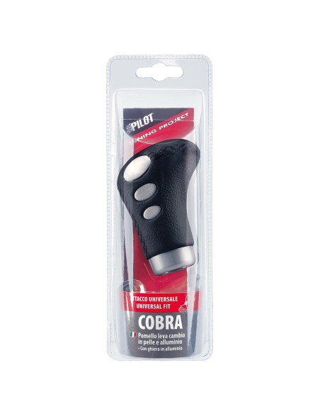 Pomello cambio vera pelle nera Cobra 2 nero