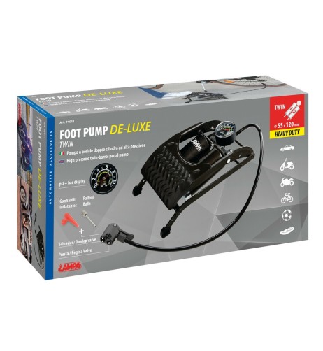 Pompa a pedale gonfiaggio 2 cilindri