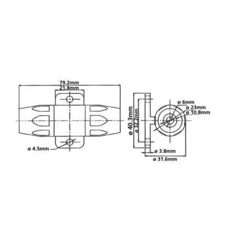 Porta fusibile AGU contatti rame laminato oro per fusibili in vetro 10 80A